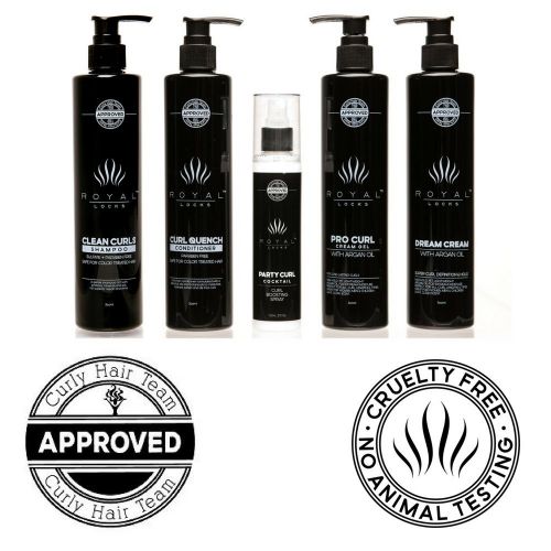  Complete Curly Hair Products Set by Royal Locks Two Curl Creams Curling Spray Sulfate and Paraben Free Shampoo and Conditioner for Healthy Natural or Perm Curls