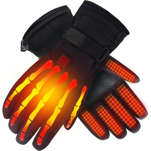  Autocastle Men Women Rechargeable Electric Warm Heated Gloves Battery Powered Heat Gloves Kit,Winter Sport Thermal Insulate Gloves for Climbing Skiing Hiking,Touchscreen Handwarmer