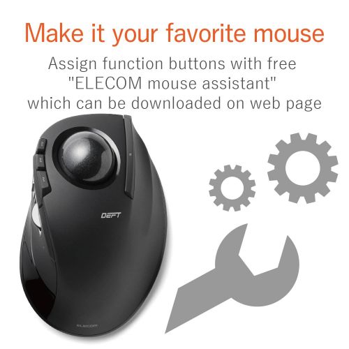  ELECOM M-DT2DRBK Wireless index finger Trackball mouse , EX-G series L size 2.4GHz 8 buttons Black