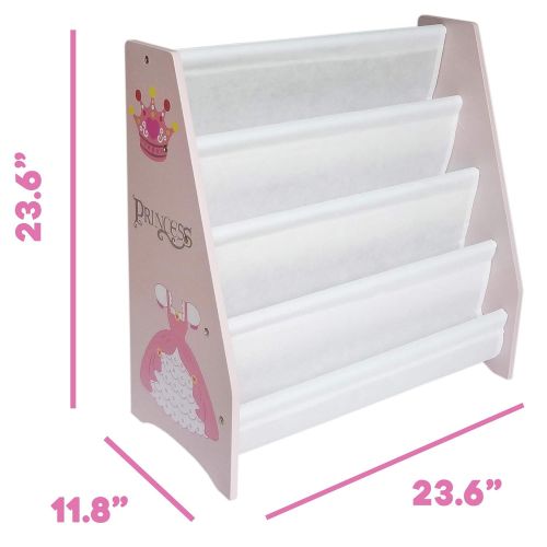  Bebe Style Toddler Size Premium Wooden Sling Book Shelf Princess Theme Easy Assembly Pink