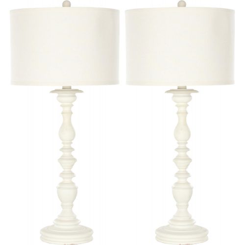 Safavieh Lighting Collection Mamie Cream Candlestick 32.5-inch Table Lamp (Set of 2)