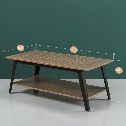  Zinus Woodrow Wood and Metal Coffee Table