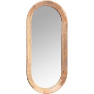 Creative Co-Op Oval Wall Mirror with Mango Wood Frame