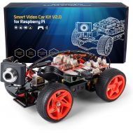 SunFounder Smart Video Car Kit V2.0 for Raspberry Pi 3 Model B+ B 2B Graphical Visual Programming Language Remote Control by UI on Windows Mac Web Browser Electronic Toy with Detai