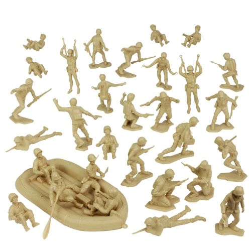  BMC Toys BMC Marx Plastic Army Men US Soldiers - Tan 31pc WW2 Figures - Made in USA