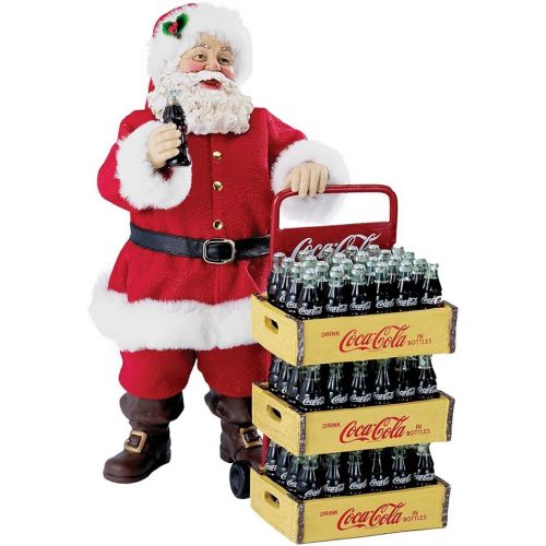 커트애들러 Kurt Adler Coca-Cola Santa with Delivery Cart, 10.5-Inch, Set of 2