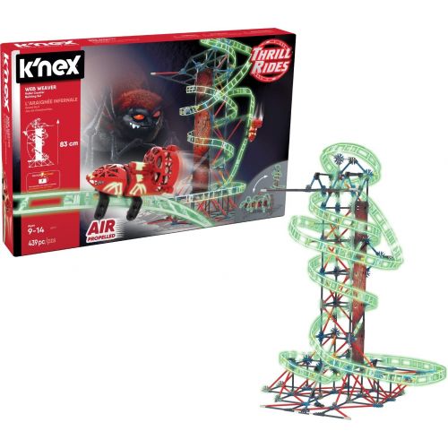 케이넥스 KNEX K’NEX Thrill Rides  Web Weaver Roller Coaster Building Set  439 Pieces  Ages 9 and Up  Construction Educational Toy
