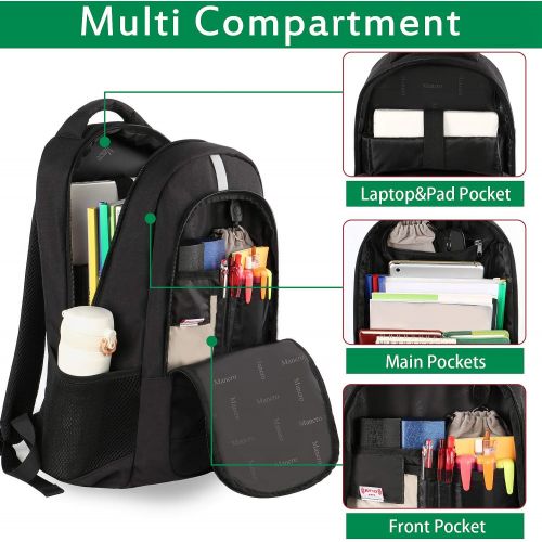  [아마존 핫딜] [아마존핫딜]Laptop Backpack for Men, RFID Anti Theft Water Resistant College School Bookbag with USB Charging Port for Women, Mancro Durable Business Travel Computer Bag Fits 15.6 Inch Laptop
