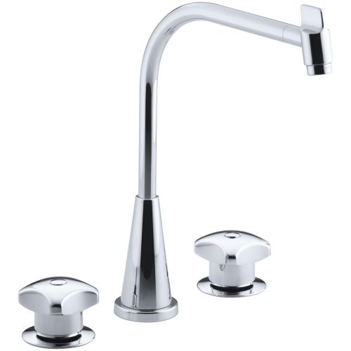  KOHLER K-7776-K-CP Triton Kitchen Sink Base Faucet, 10-3/8-Inch Spout Height, Polished Chrome (Handles Not Included)