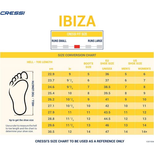 크레시 Cressi Adult Neoprene Diving Boots with Anti-Slip Rubber Sole for Water Sports | Ibiza 3mm