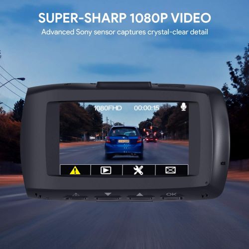  [아마존 핫딜] AUKEY 1080P Dual Dash Cams with 2.7” Screen, Full HD Front and Rear Camera, 6-Lane 170° Wide-Angle Lens, G-Sensor, and Dual-Port Car Charger