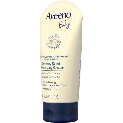  Aveeno Baby Soothing Relief Moisturizing Cream with Natural Oat Complex for Sensitive Skin, 5 oz