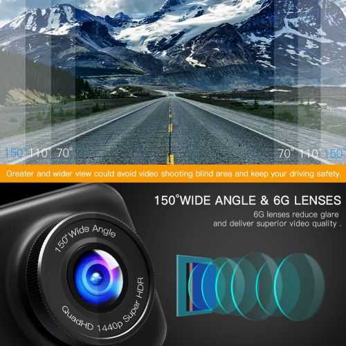  [아마존 핫딜]  [아마존핫딜]APEMAN 1440P&1080P Dual Dash Cam FHD Front and Rear Camera for Cars, Support 128GB max, Driving Recorder with IR Sensor Night Vision, Motion Detection, G-Sensor, Parking Monitor