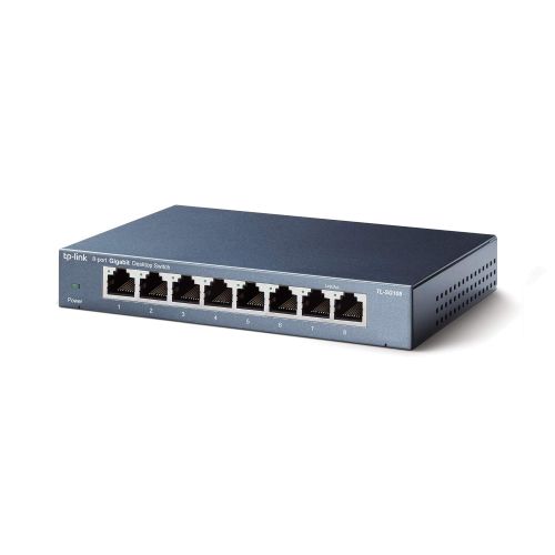  TP-LINK TP-Link 8 Port Gigabit Ethernet Network Switch | Ethernet Splitter | Sturdy Metal wShielded Ports |Plug-and-Play | Traffic Optimization | Unmanaged (TL-SG108)