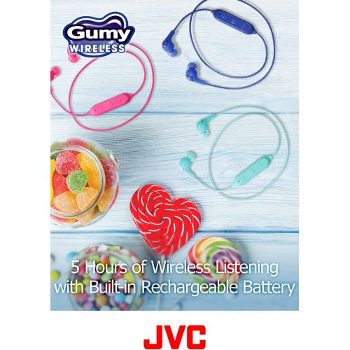  JVC Soft Wireless Earbud with Stayfit Tips, Remote and Mic and Bluetooth Green (HA-FX9BTG)