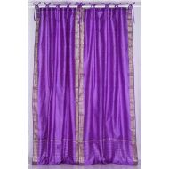 Indian Selections Lavender Tie Top Sheer Sari CurtainDrape  Panel - 80W x 120L - Piece