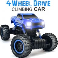 DOUBLE E 1:12 RC Cars Monster Truck 4WD Dual Motors Rechargeable Off Road Remote Control Truck, Blue