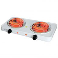 /Megachef MegaChef Electric Easily Portable Ultra Lightweight Dual Coil Burner Cooktop Buffet Range in White