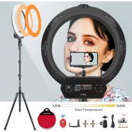 [아마존핫딜][아마존 핫딜] MOUNTDOG 16 Ring Light Kit Led Wireless Remote with Adjustable Light Stand Phone Holder Carrying Bag for Streaming, Makeup, Selfie Photography