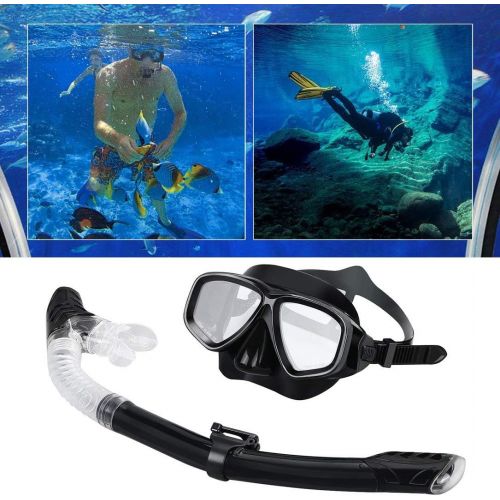  Monllack Tauchmasken Goggle Full Dry Silikon Schnorchelschlauch Set Wassersportausruestung