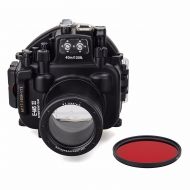 EACHSHOT 40M130ft Waterproof Underwater Camera Housing Diving Case for Olympus E-M5 II Can Be used with 12-50mm Lens + 67mm Red Filter
