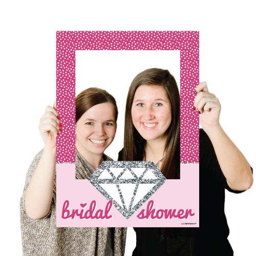  Big Dot of Happiness Bride-to-Be - Bridal Shower Selfie Photo Booth Picture Frame & Props - Printed on Sturdy Material