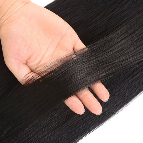  Brand: Winsky 18 inches Clip in hair Extensions Remy Human Hair - 70g 7pcs 16 Clips Straight Thick 100% Real Human Hair Extensions for Women Jet Black #1 Color