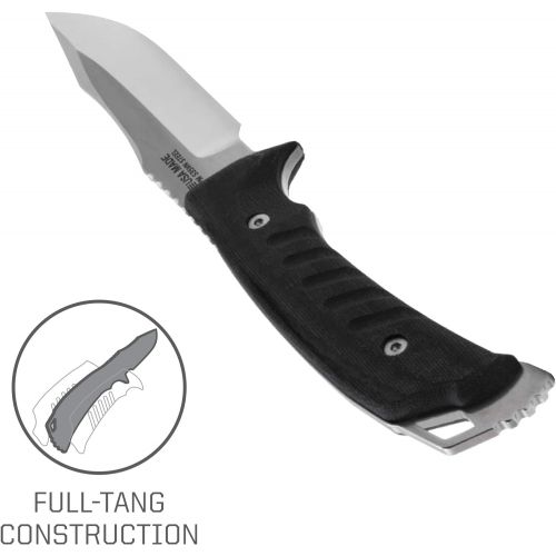  SOG Fixed Blade Knives with Sheath  “Pillar” USA Made Steel Full Tang Knife, Tactical Knife, Survival Knife w Micarta Blade Knife Handle (UF1001-BX)