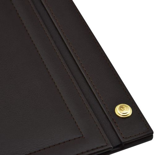  Lussodor Mira, Home Office Accessories Desk Blotter - Desk Mat, 13,38x19,29 Desk Pad Blotter with Openable Cap and Comfortable Writing Surface Leatherette (Brown)