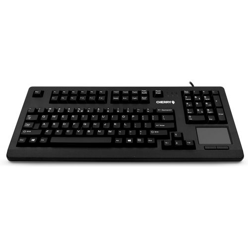  Cherry CHERRY Compact QWERTY Mechnical USB Keyboard with Touchpad - 104 Keys, 16 Wide, Black
