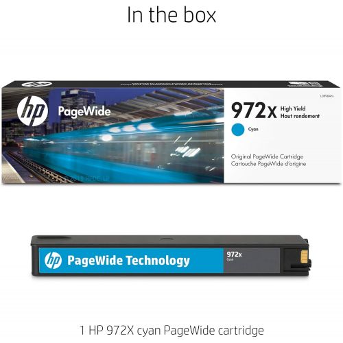 에이치피 HP 972X Cyan High Yield Original PageWide Cartridge (L0R98AN) for HP PageWide Pro 452dn 452dw 477dn 477dw 552dw 577dw 577z
