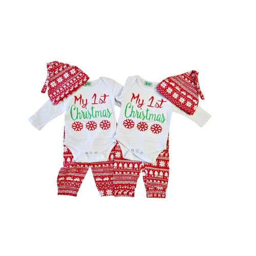  Perfect Pairz Boy Girl Twin 1st Christmas Outfits