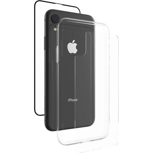  ZAGG InvisibleShield Glass+ 360 - Front + Back Screen Protection with Side Bumpers Made for Apple - Black iPhone X  XS