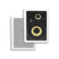 Monoprice 6.5-inch 3-way High Power In-Wall Speakers (Pair) - 80W Nominal, 160W Max