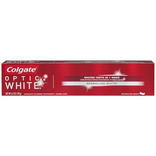  Colgate Optic White Whitening Toothpaste, Sparkling White - 6.3 ounce (6 Pack)