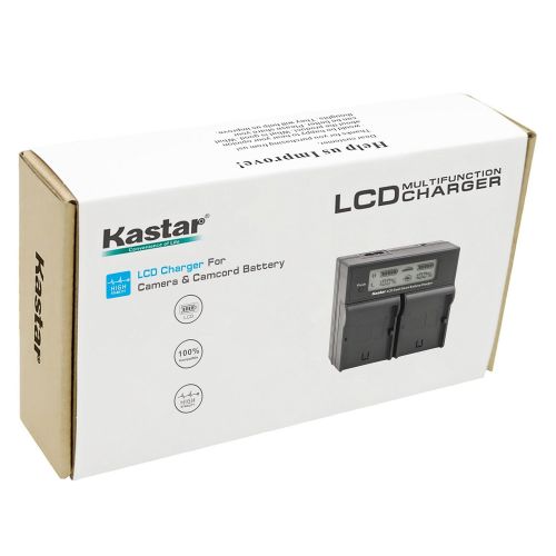  Kastar LCD Dual Smart Fast Charger Kit for JVC SSL-JVC50 and JVC GY-HMQ10, GY-LS300, GY-HM200, GY-HM600, GY-HM600E, GY-HM600EC, GY-HM650 Camcorders