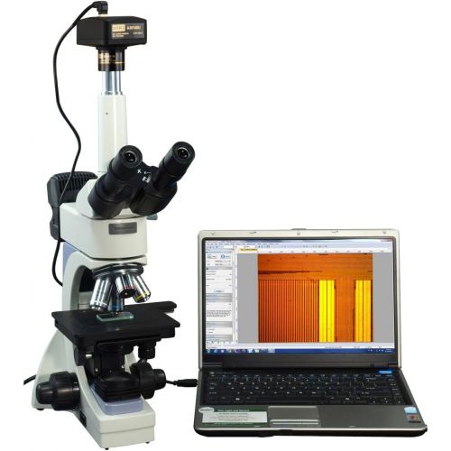  OMAX 40X-2000X Infinity Trinocular Metallurgical Microscope with TransmittedReflected Light and 14MP Camera and 100X Dry Objective