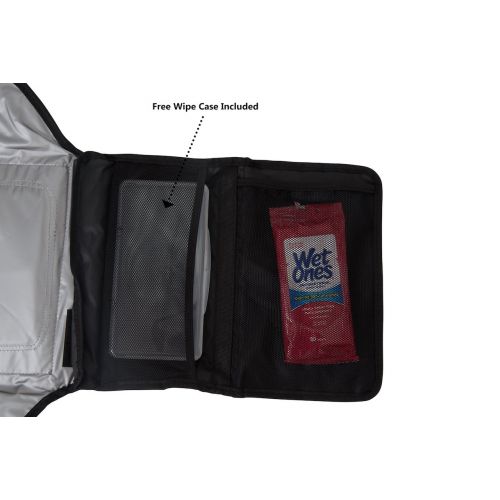  [아마존베스트]Alphabetz Portable Baby Changing Pad Diaper Bag Mat & Foldable Travel Changing Station with Bonus Wipe Case, Black