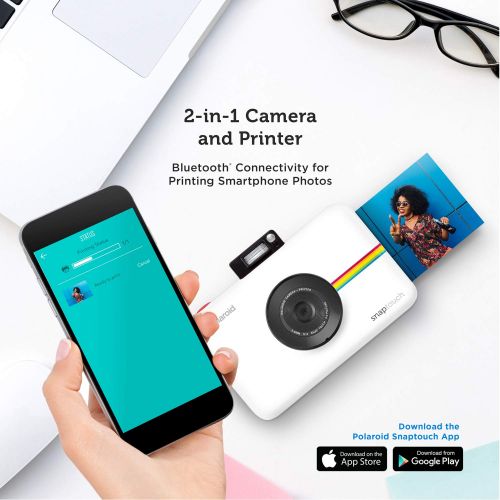 폴라로이드 Amazon Polaroid SNAP Touch 2.0 - 13MP Portable Instant Print Digital Photo Camera w/Built-In Touchscreen Display, White