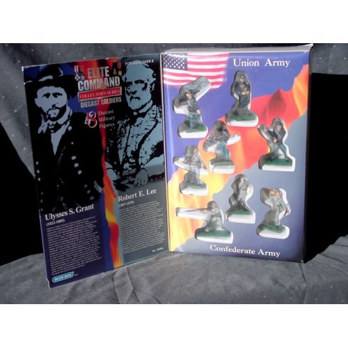  Blue Box Elite Command Collectors Series Elite Command Collectors Series Diecast Soldiers, The American Civil War, U S & Confederate Army  Grant & Lee, 8 Diecast Military Figures