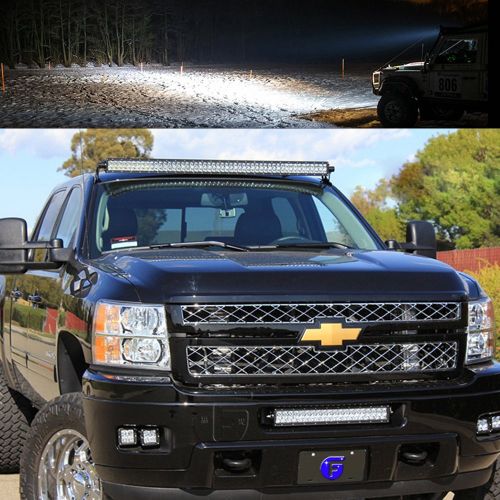  Willpower 50 52 inch 288W Curved Spot Flood Combo LED Work Light Bar with Wiring Harness Kit for Truck Car ATV SUV 4X4 Jeep Truck Driving Lamp