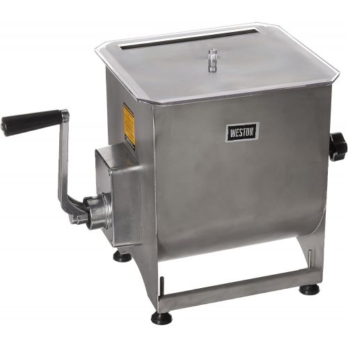  Weston Stainless Steel Meat Mixer, 44-Pound Capacity (36-2001-W), Removable Mixing Paddles
