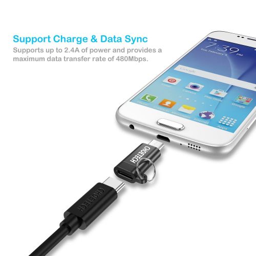  [아마존 핫딜]  [아마존핫딜]CHOETECH USB C (Female) auf Micro USB (Male) Adapter (2-Pack), Micro-USB Input in USB Type-C, Unterstuetzt Charging & Sync fuer Samsung Galaxy S7/S7 Edge, LG G4, Nexus 5/6 und andere