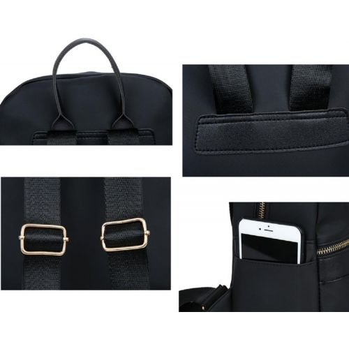  Lily Blair Nylon Backpack [Women/Black/2pcs set ] Rucksack Casual Daypack Handbag