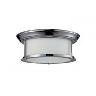 Z-Lite 2003F13-CH Sonna Two Light Ceiling, Steel Frame, Chrome Finish and Matte Opal Shade of Glass Material