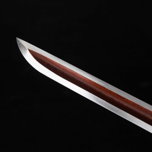  Ace Ninja Sword, Fully Handmade Japanese Samurai Sword 1060 High Carbon Steel Double Edge Sharpened with Center Concave Fluted Shape