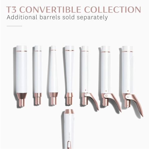  T3 - Whirl Convertible Interchangeable Tapered Styling Wand | Custom Blend Ceramic Convertible Barrel Professional Styling Wand for Long-Lasting, Beachy Waves|5 Adjustable Heat Set