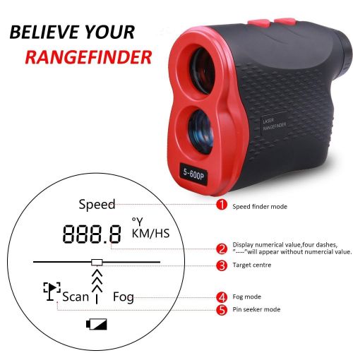  AIKOTOO Golf Rangefinder, 600 Yards Range Finder Golf Range Finder