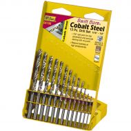 IVY Classic 04190 13-Piece Cobalt Steel Drill Bit Set, 135-Degree Split Point, Sturdy Metal Case