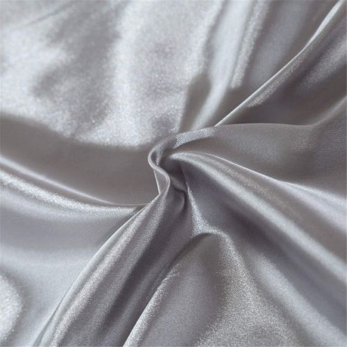  QianQianStore 100% Natural Silk Bedding Set with Duvet Cover Bed Sheet Pillowcase Luxury 4Pcs Satin Bedding Bed Linen King Queen Twin Size,Color 15,Queen Size 4Pcs